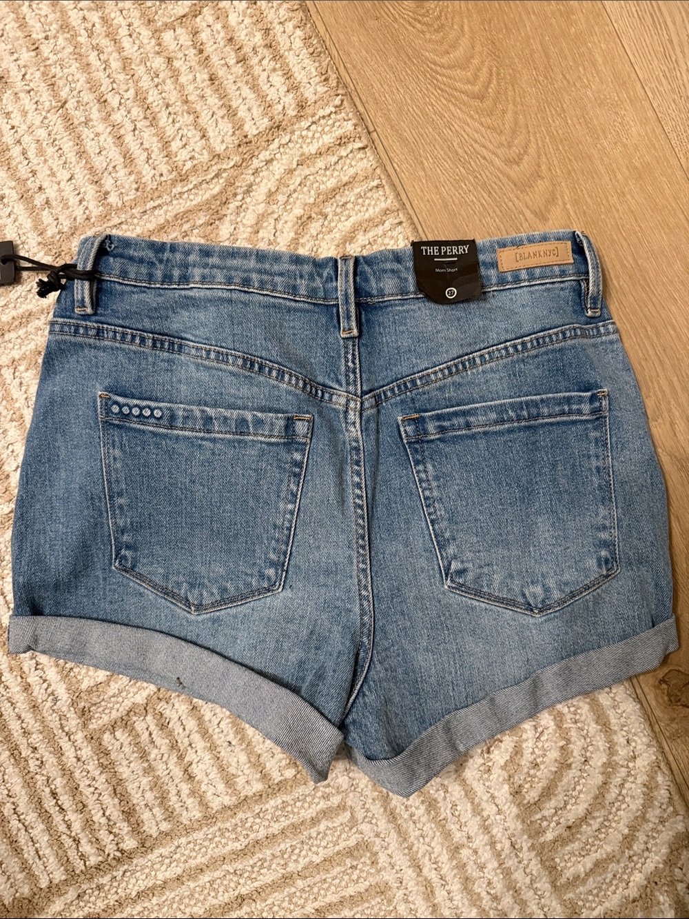 Blank NYC Light Blue The Perry Cuffed Denim Shorts